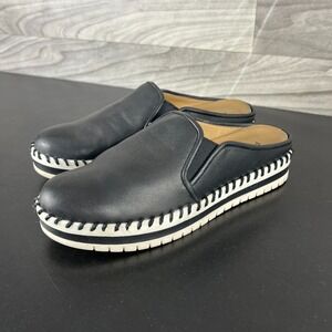 Five Tribe Slide Mules Women's Size 7M Black Leather Casual Comfort Sandals Boho